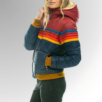 Tessa | Rainbow Stripe Zip-Up Jacket
