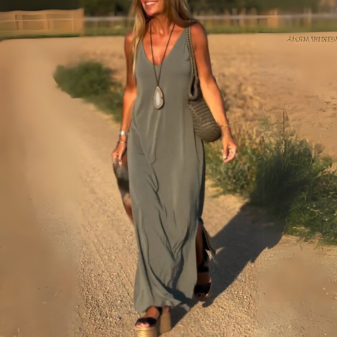 Sierra | Long summer dress with V-neck