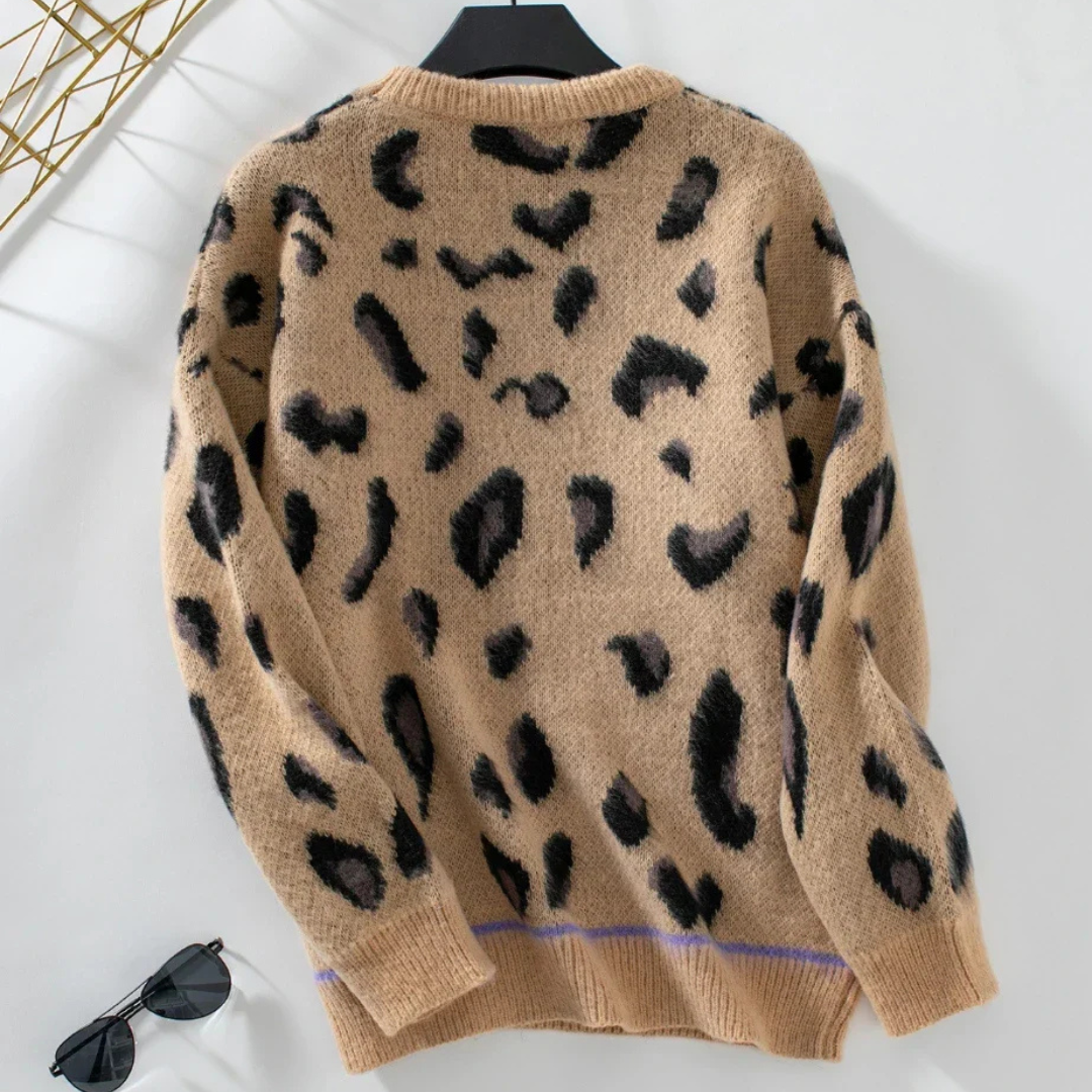 Victoria | Leopard-print jacquard wool sweater