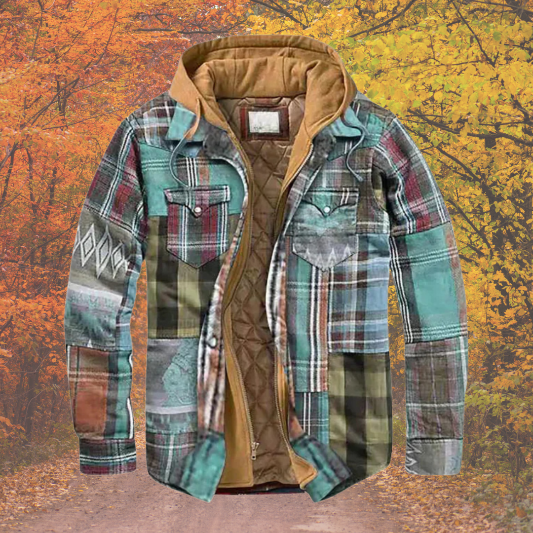 Yves | Plaid patchwork jacket