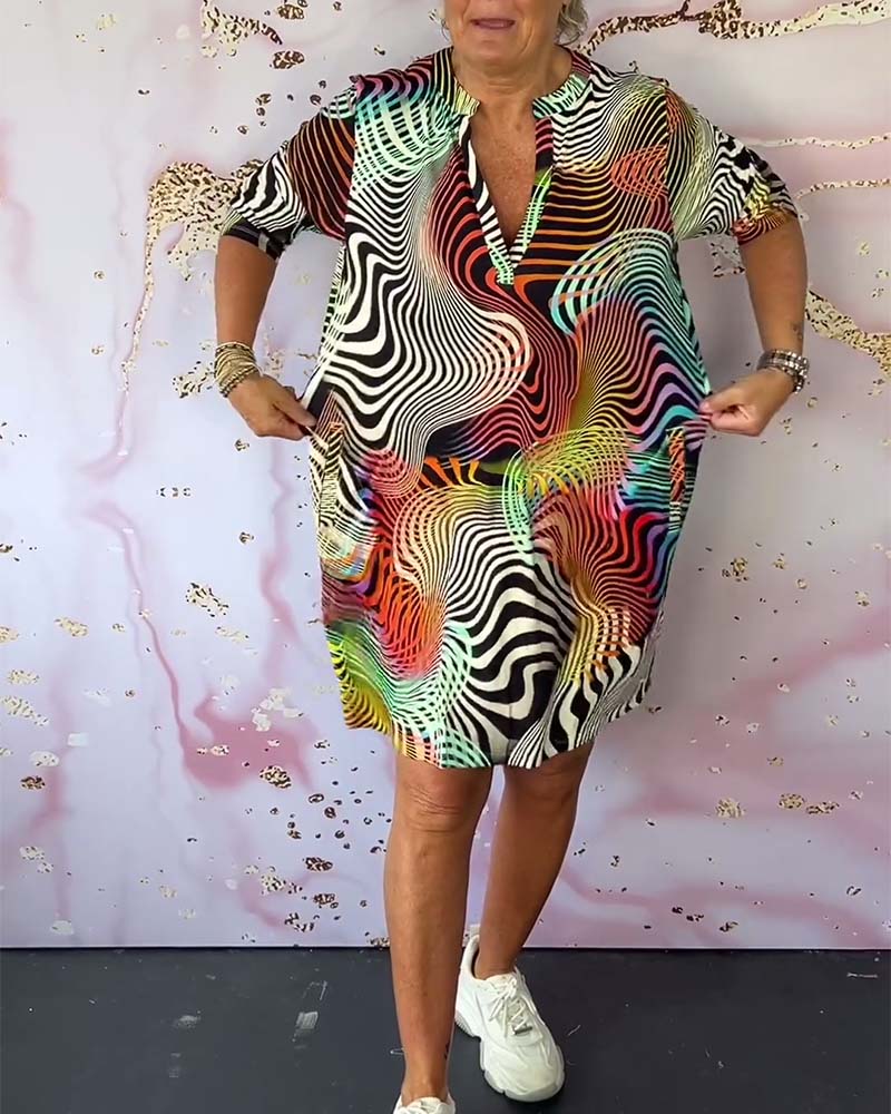 Deyanira | Colorful dress with V-neck