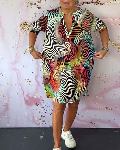 Deyanira | Colorful dress with V-neck