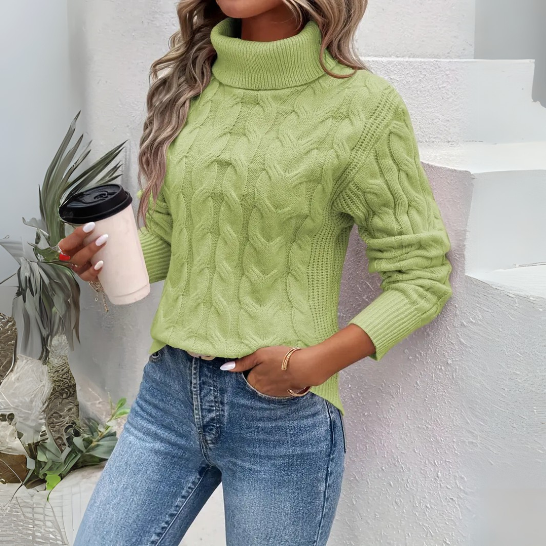 Gloria | Cable-knit turtleneck sweater