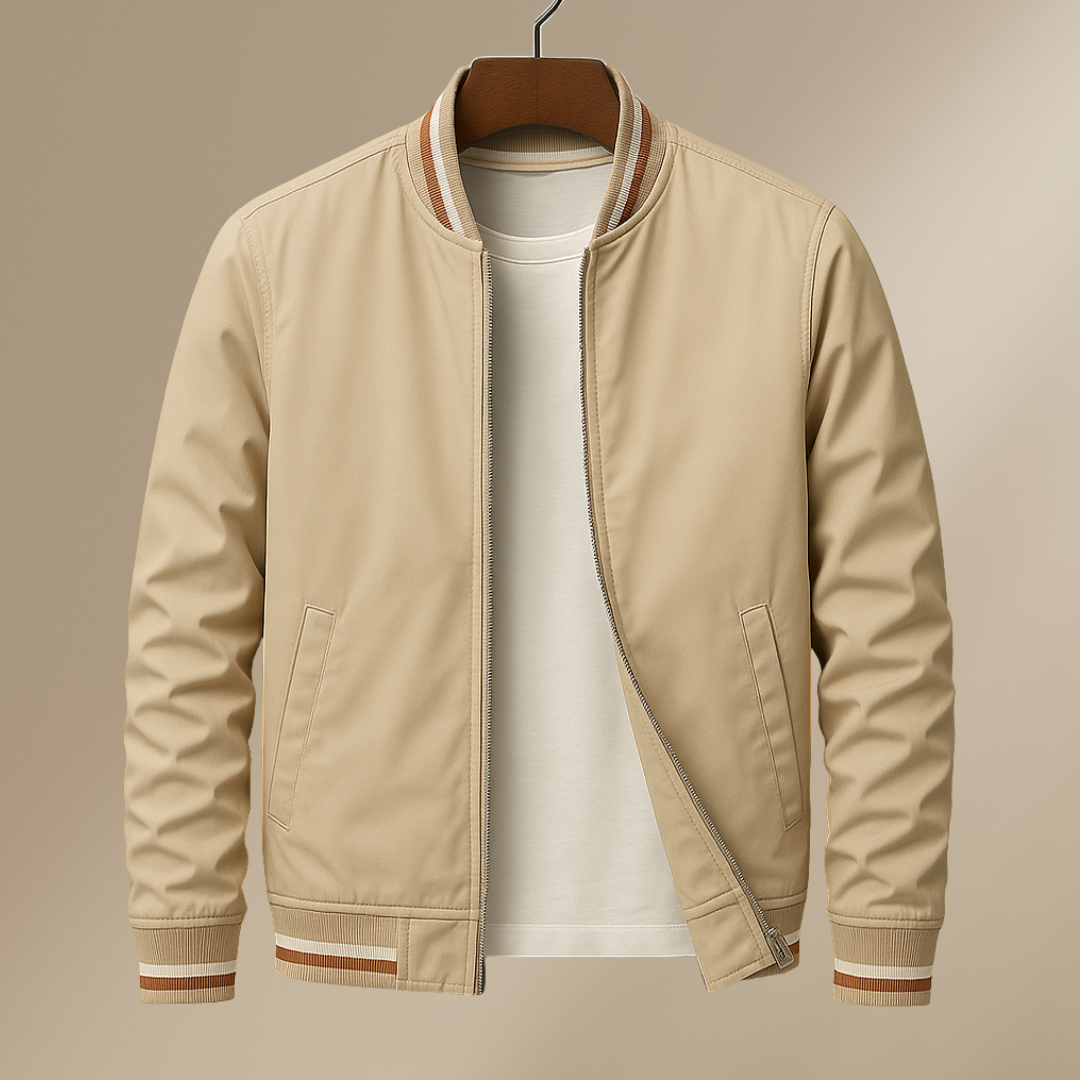 Théo | Elegant Striped Bomber Jacket