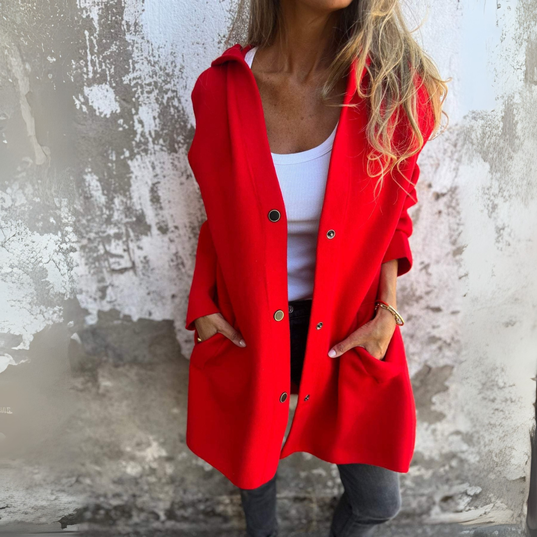 Nadia | Casual single-row hooded jacket