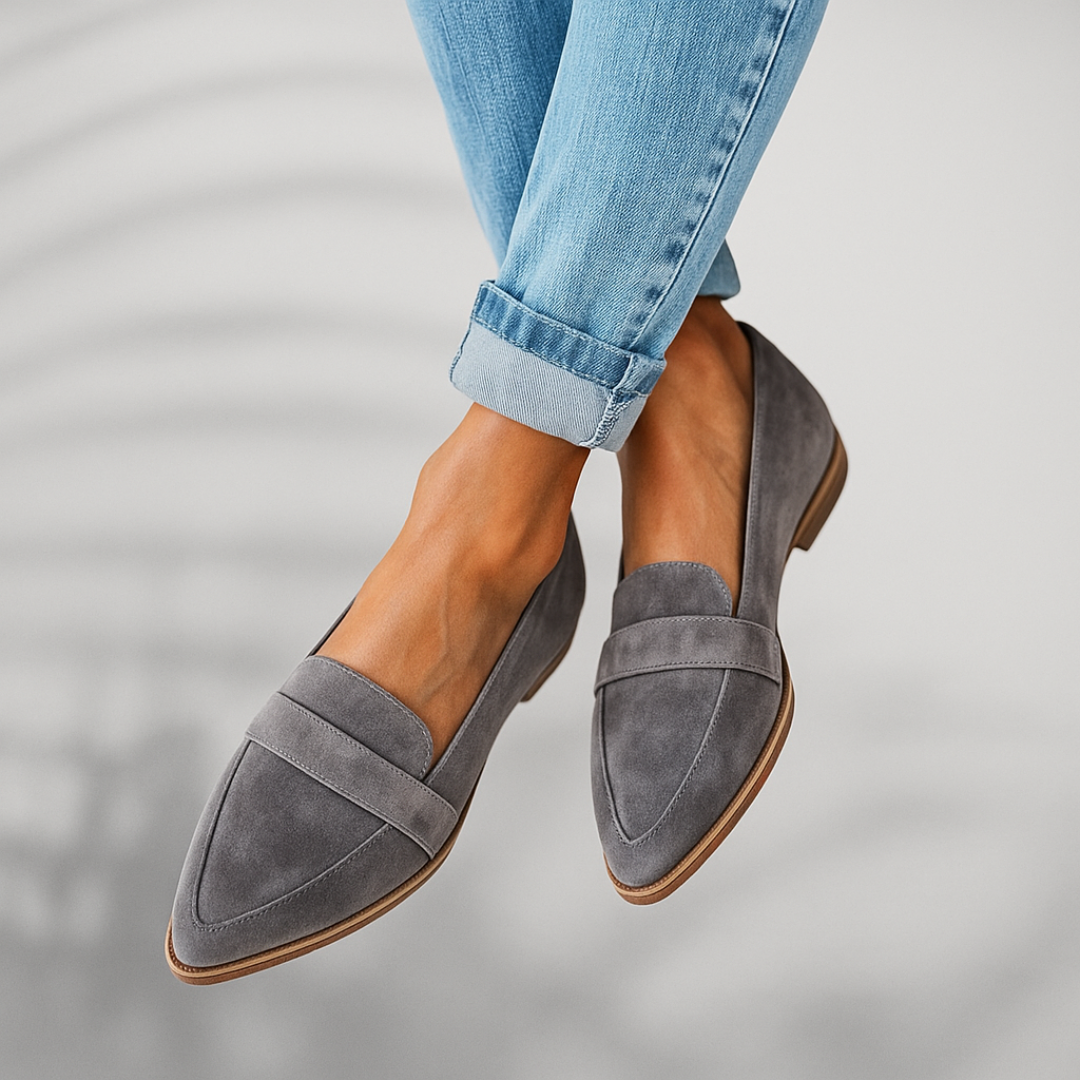 Idalia | Pointed-toe suede loafers
