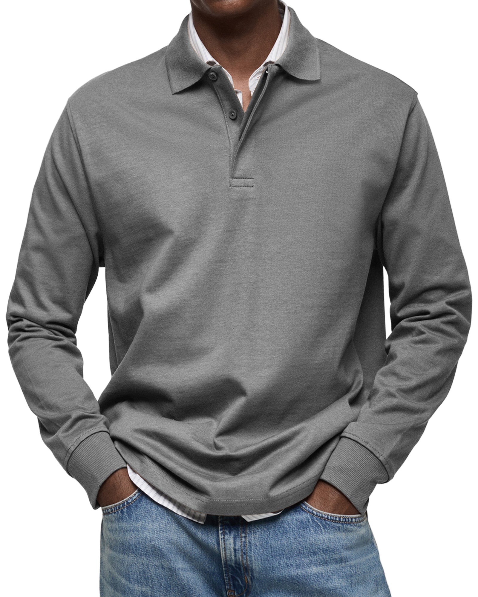 Alexandre | Casual long-sleeved polo shirt