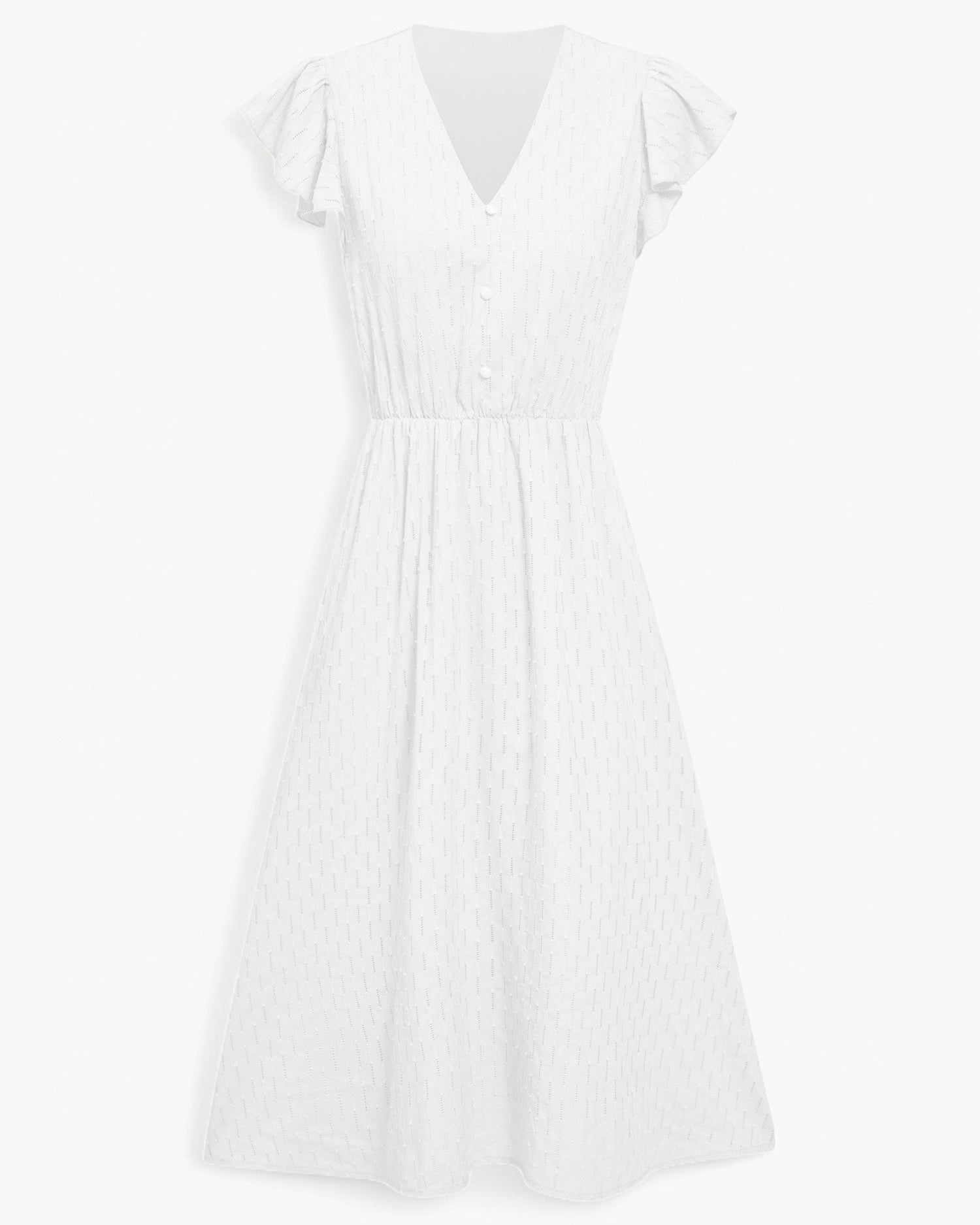 Belicia | Dress with V-neck and ruffled sleeves