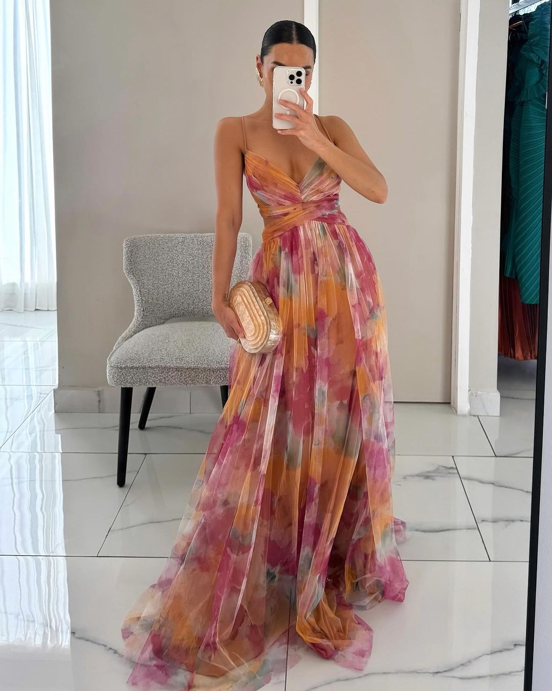 Camila | Charming long dress with floral print
