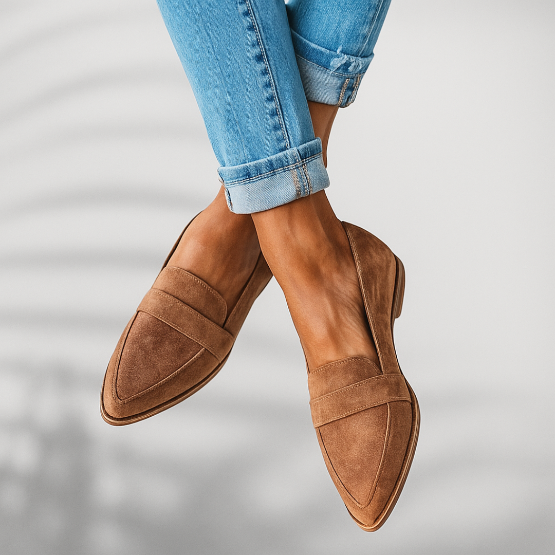 Idalia | Pointed-toe suede loafers