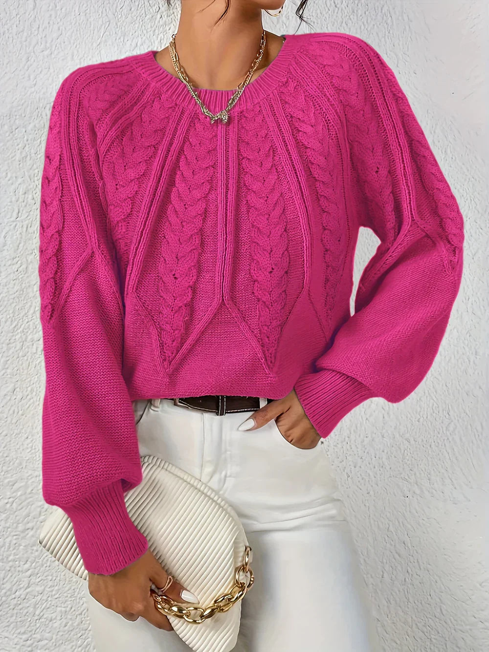 Ivonne | Elegant and casual sweater with braided pattern