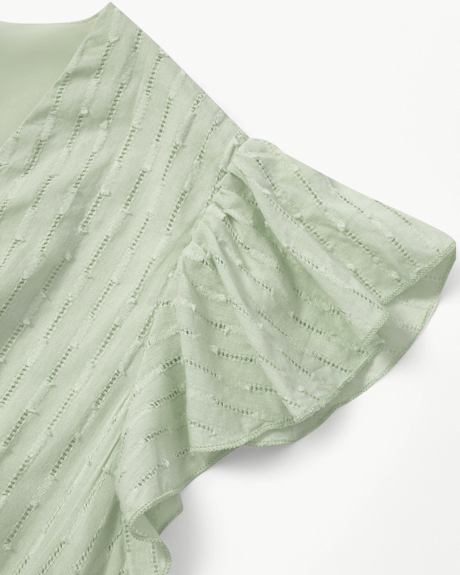 Belicia | Dress with V-neck and ruffled sleeves