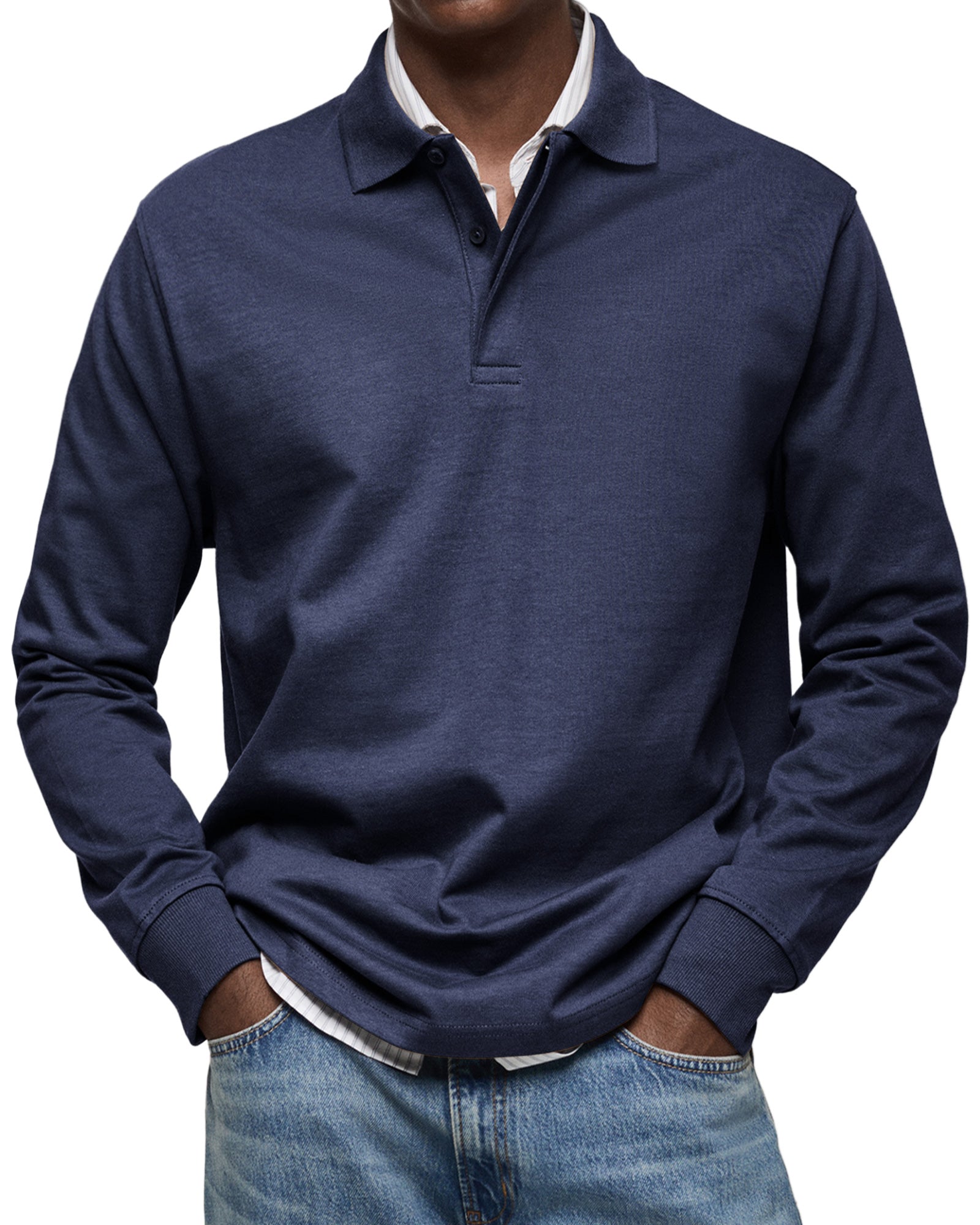 Alexandre | Casual long-sleeved polo shirt