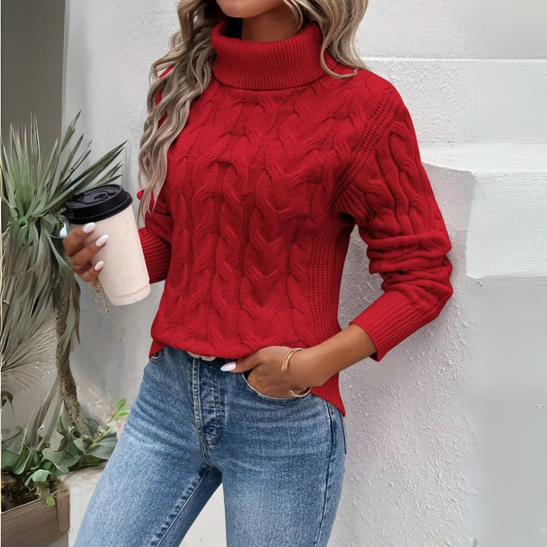 Gloria | Cable-knit turtleneck sweater