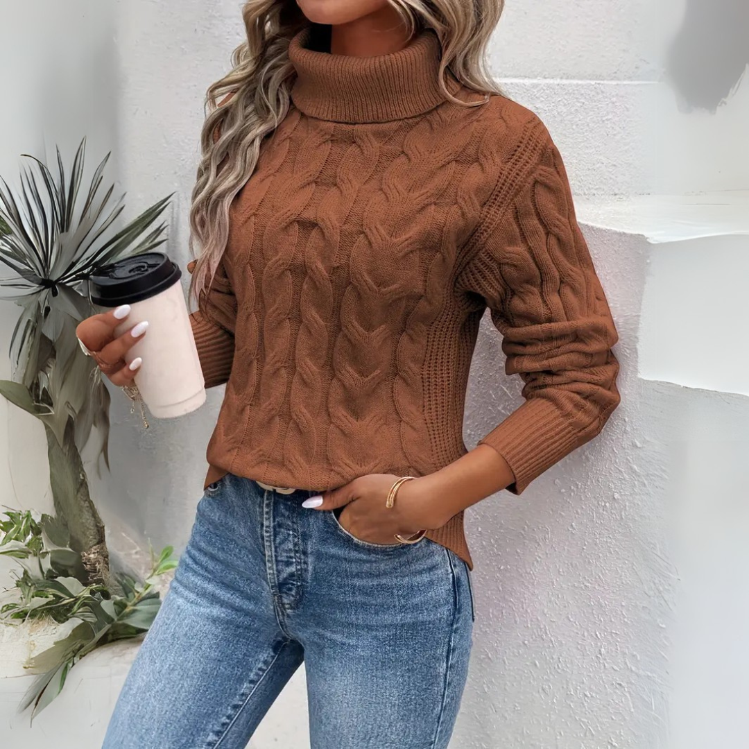 Gloria | Cable-knit turtleneck sweater