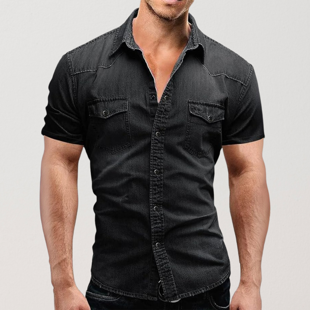 Leo | Short-sleeved denim shirt