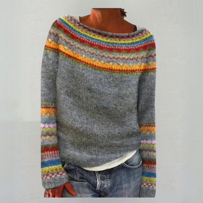 Mercedes | Winter patterned knit sweater