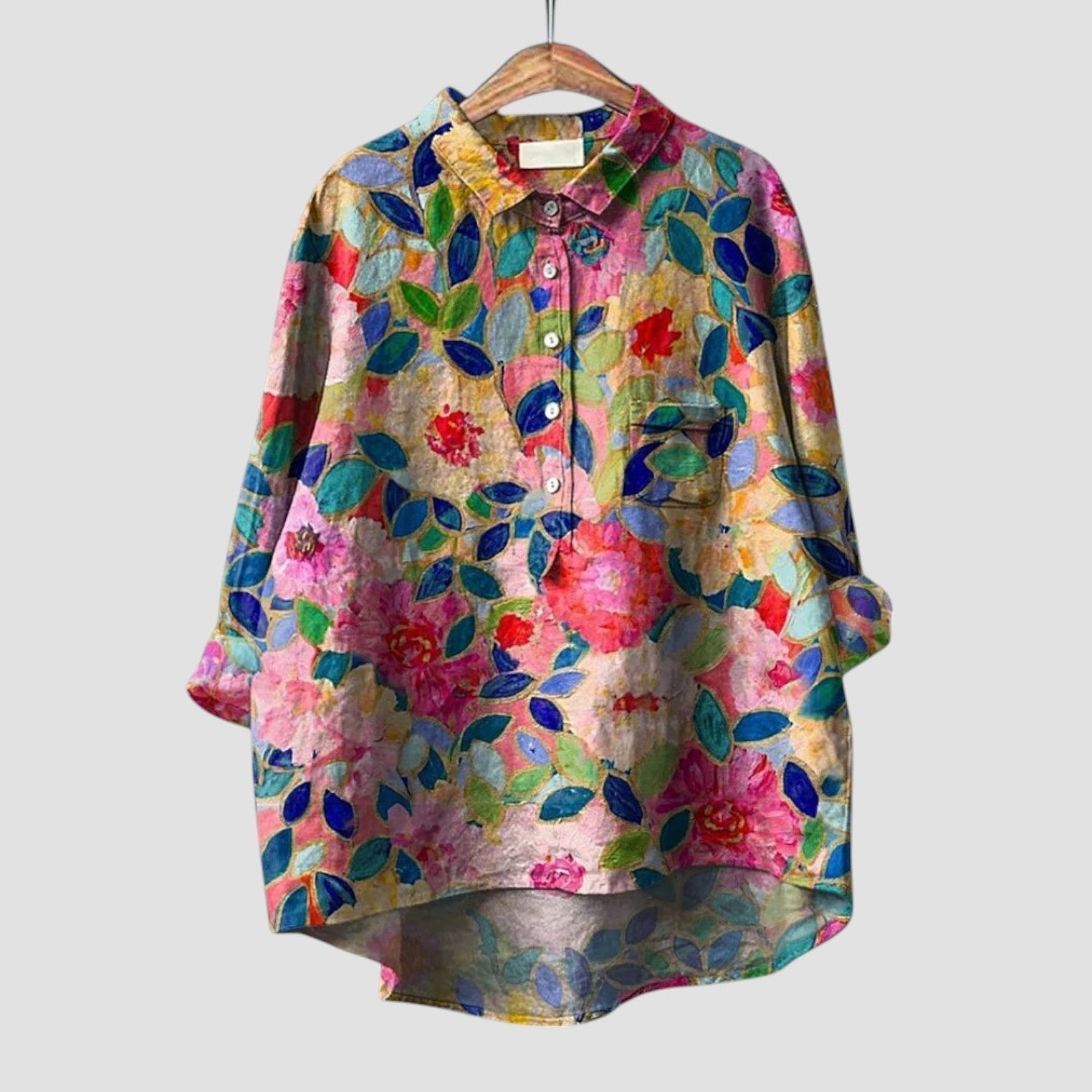 Althea | Oversized shirt with multi-colored floral print