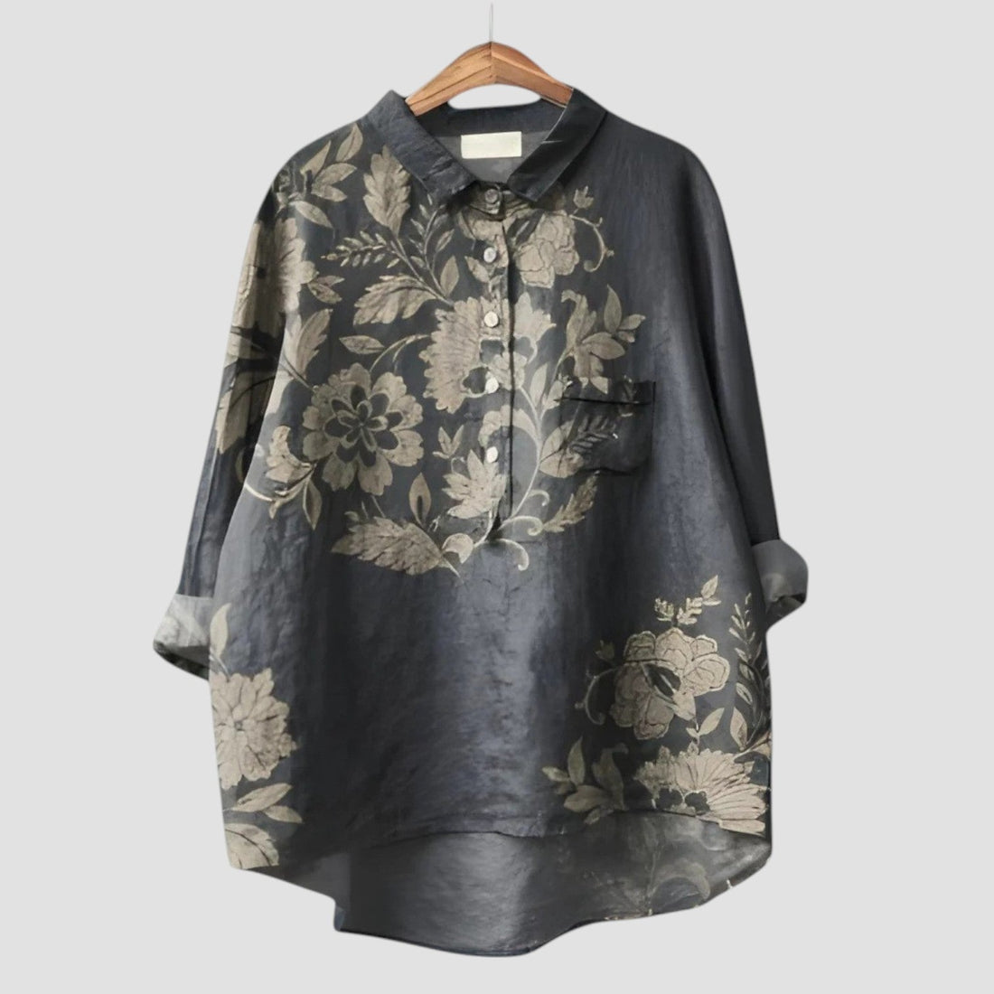 Bellina | Oversized shirt with tone-on-tone flowers