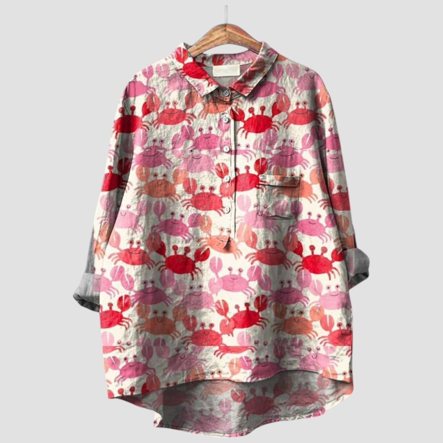 Fioretta | Oversized shirt with colorful crab print