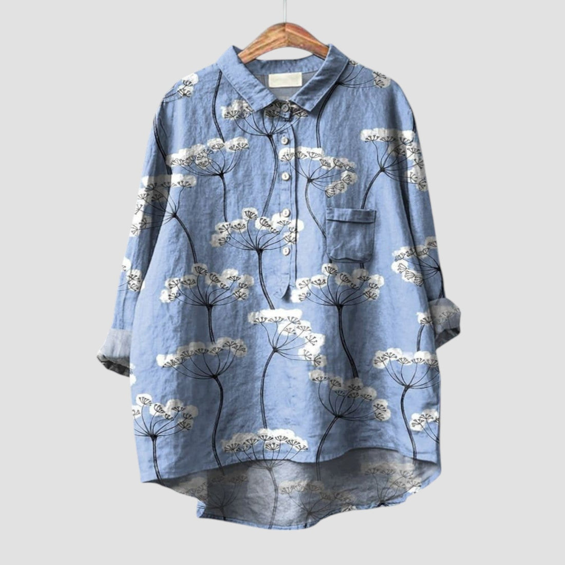 Lucrezia | Oversized shirt with plant pattern
