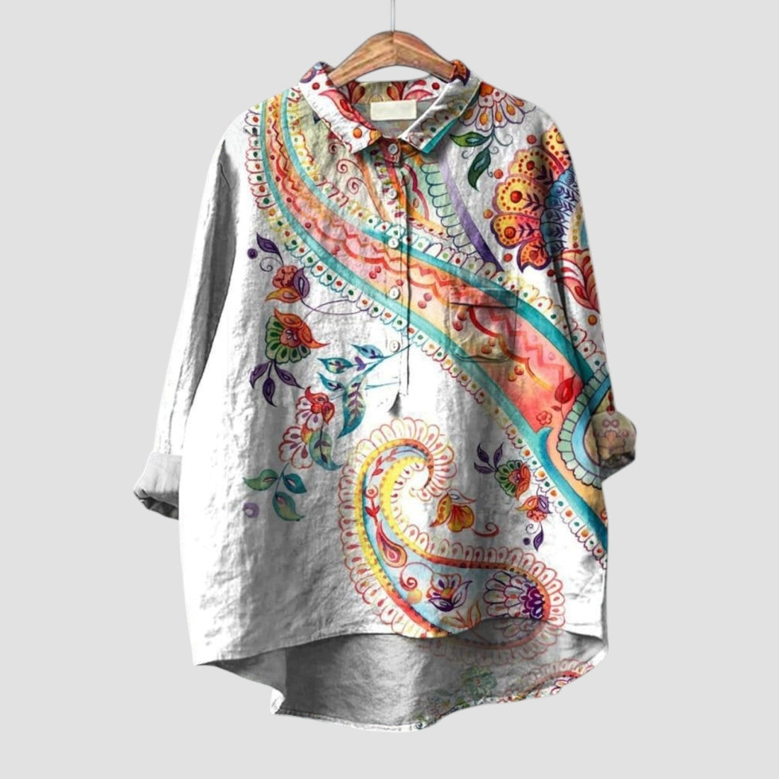 Mariella | Oversized shirt with multicolored paisley print