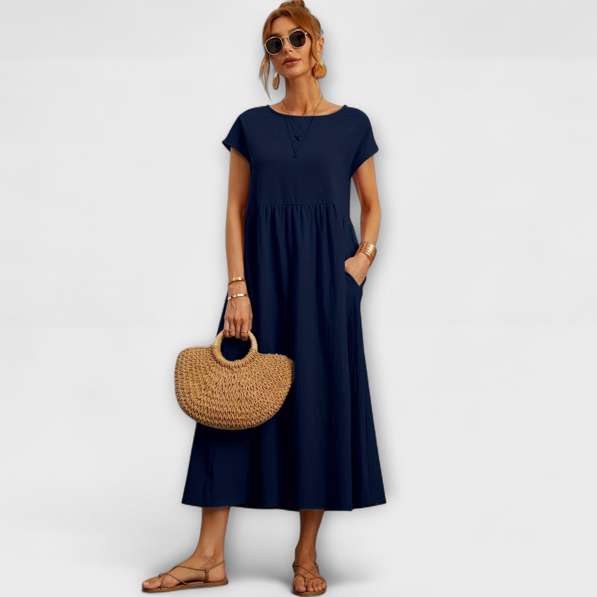 Magnolia | Relaxed Fit Midi Dress with Pockets