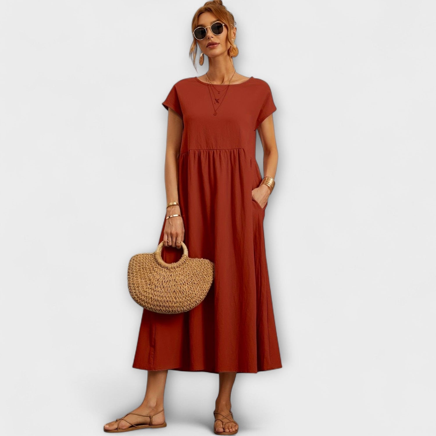 Magnolia | Relaxed Fit Midi Dress with Pockets