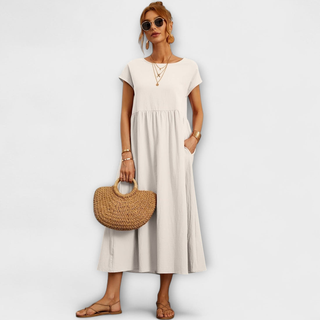 Magnolia | Relaxed Fit Midi Dress with Pockets