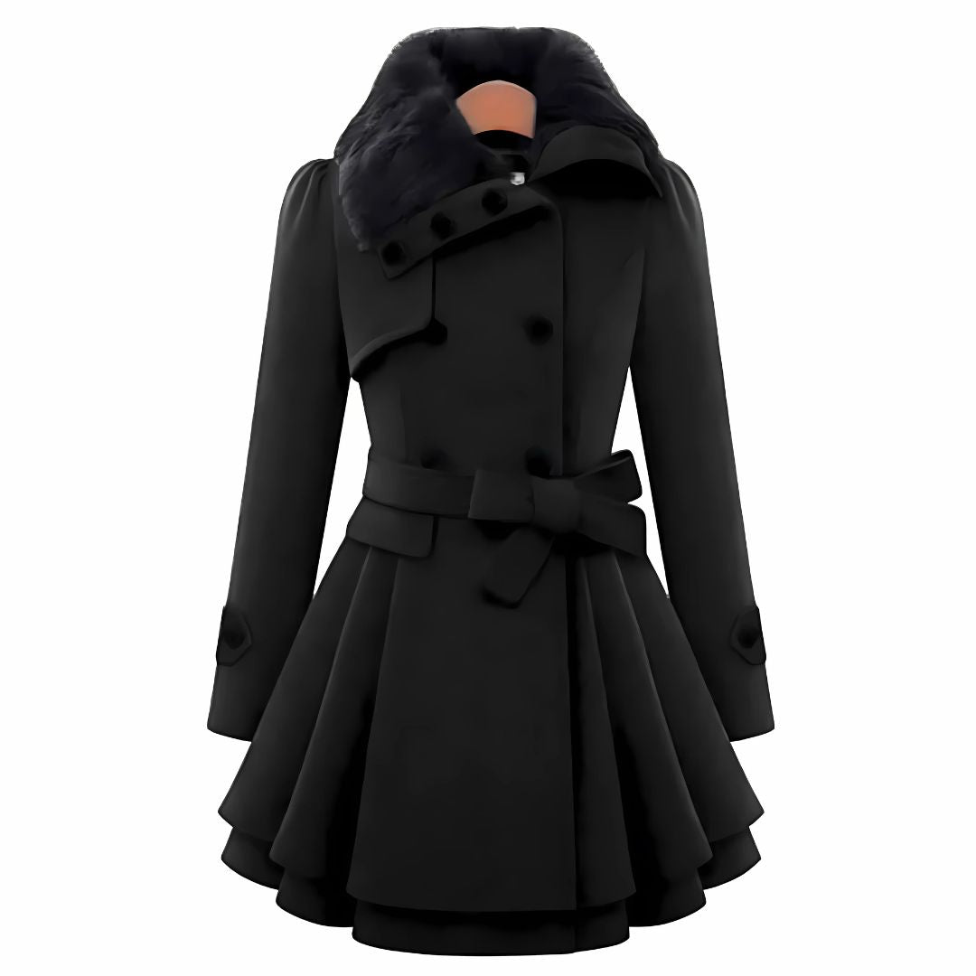 Brenda | Elegant faux leather trench coat