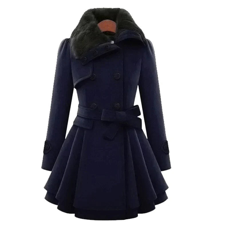 Brenda | Elegant faux leather trench coat
