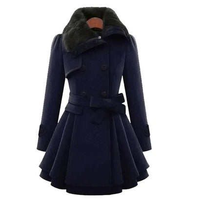 Brenda | Elegant faux leather trench coat