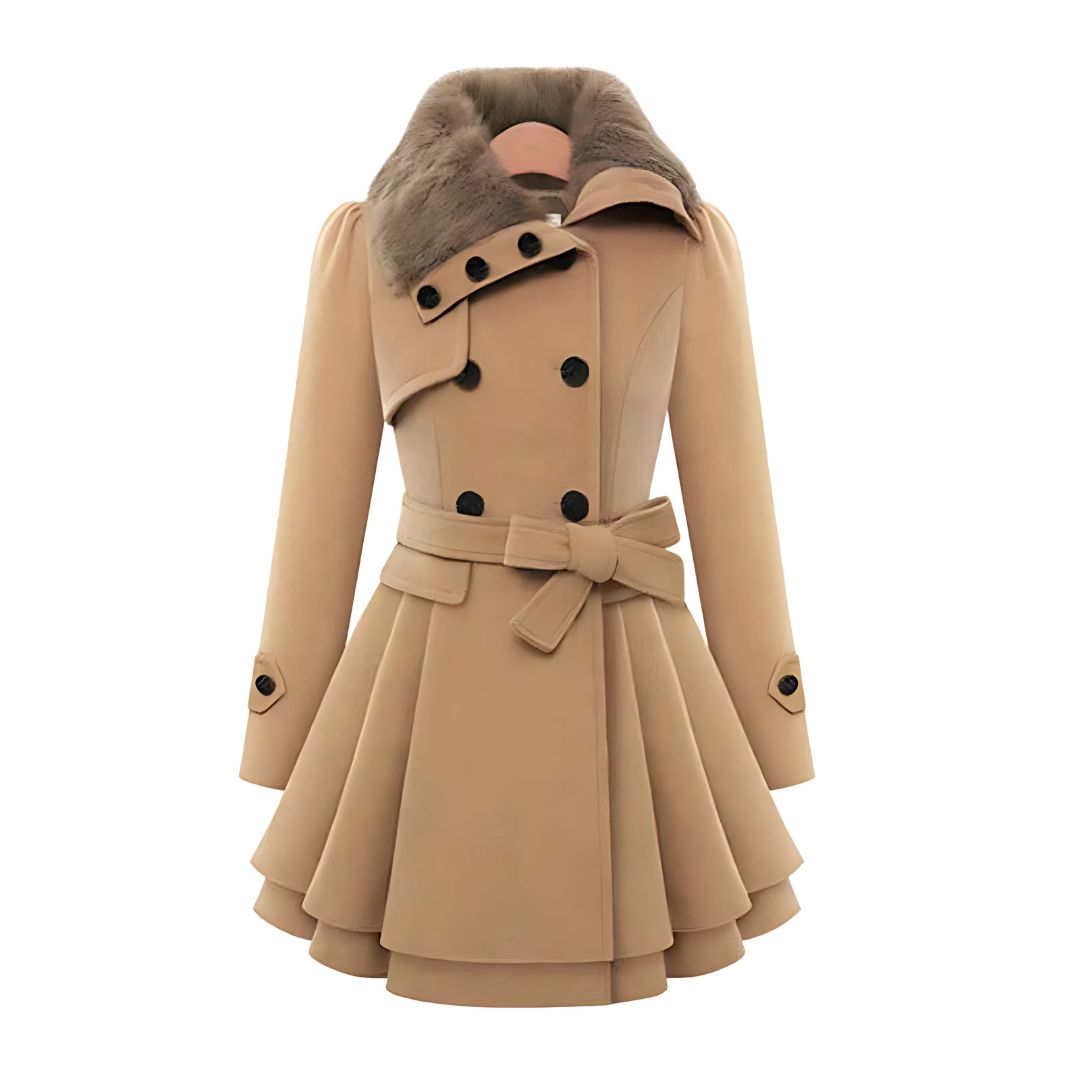 Brenda | Elegant faux leather trench coat