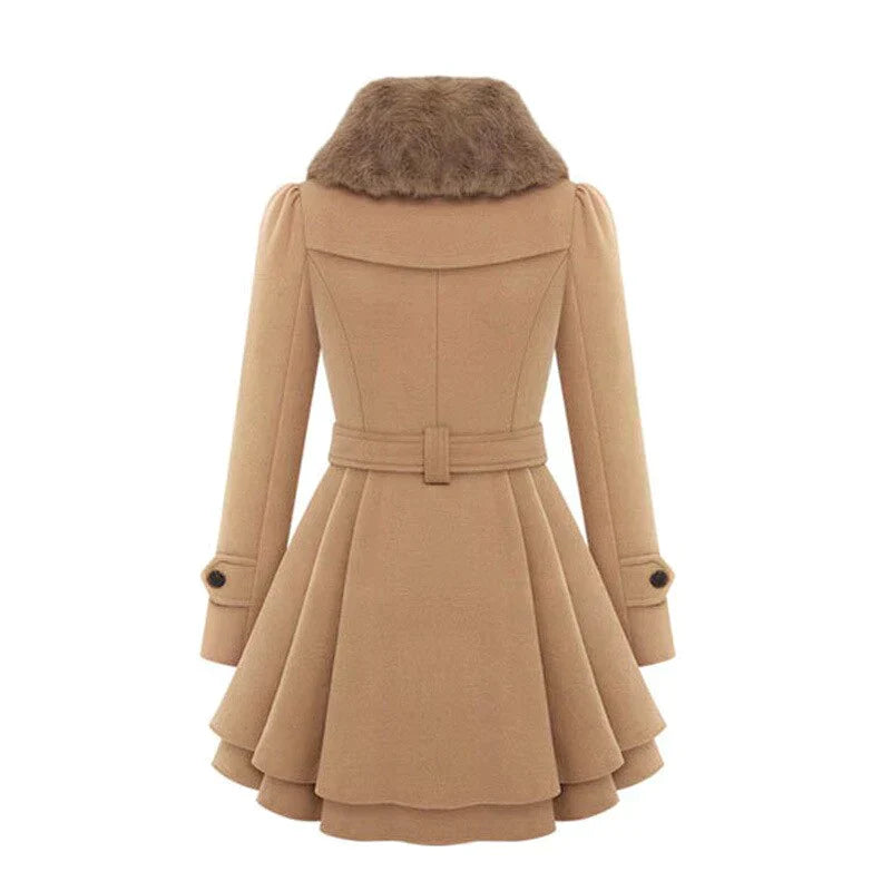 Brenda | Elegant faux leather trench coat