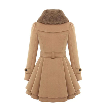 Brenda | Elegant faux leather trench coat