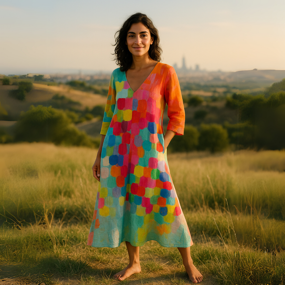 Anastasia | Colorful V-neck dress