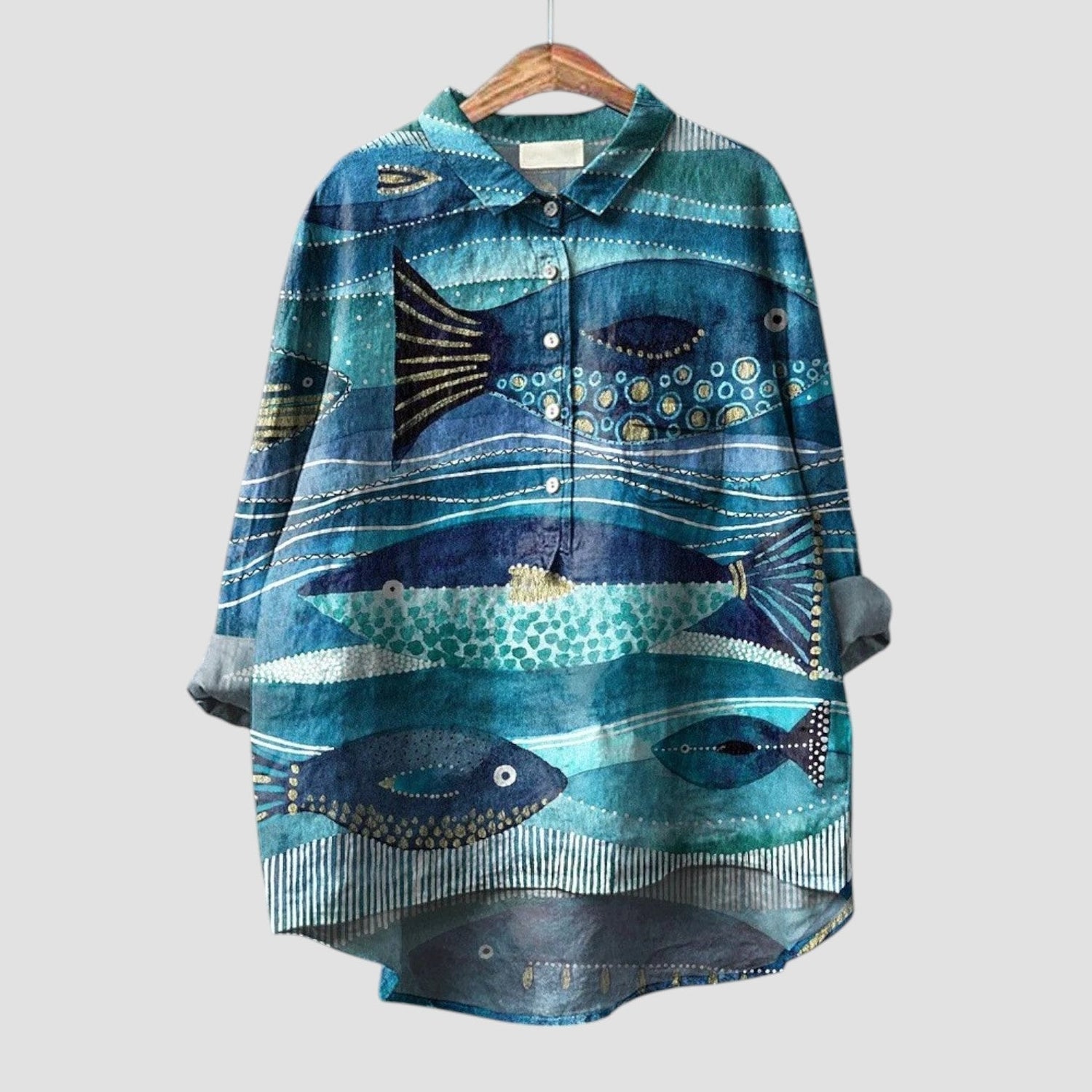 Rosina | Oversized shirt with fish print