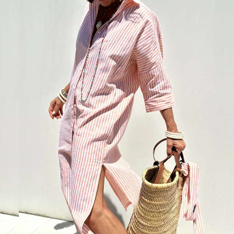 Florine | Elegant striped blouse for dress