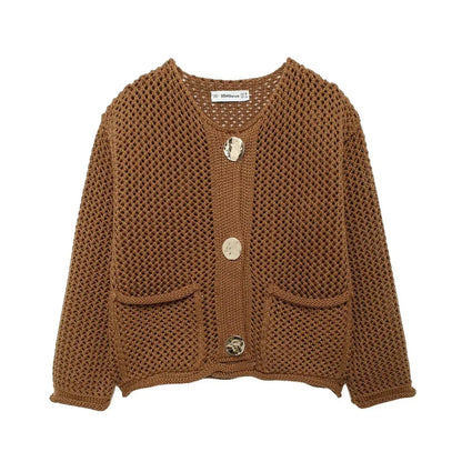 Violet | Knitted jacket with gold buttons