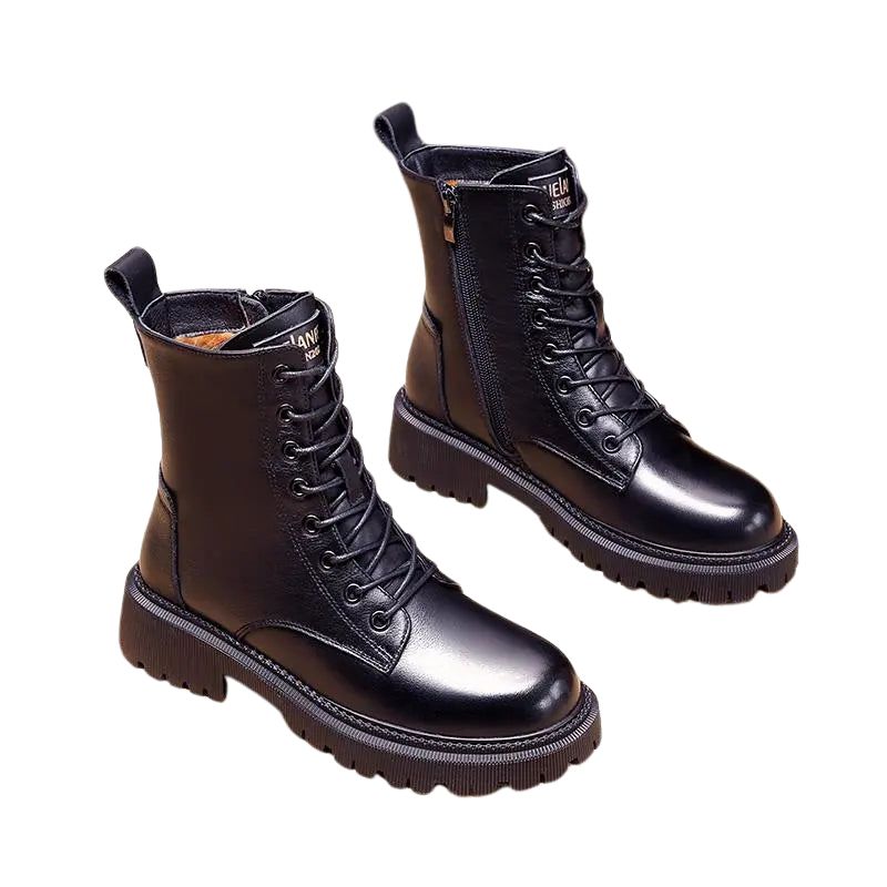 Inés | Black leather winter boots
