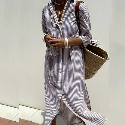 Florine | Elegant striped blouse for dress