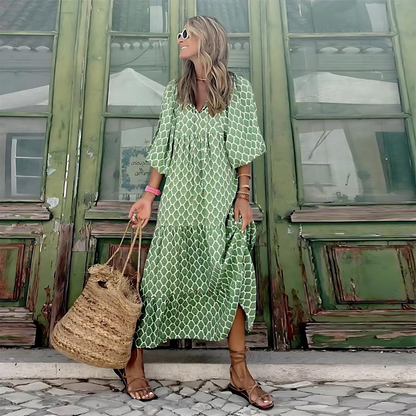 Luzia | Fresh midi dress with ethnic print