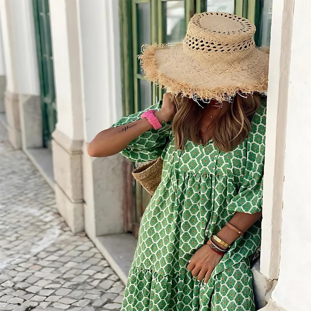 Luzia | Fresh midi dress with ethnic print