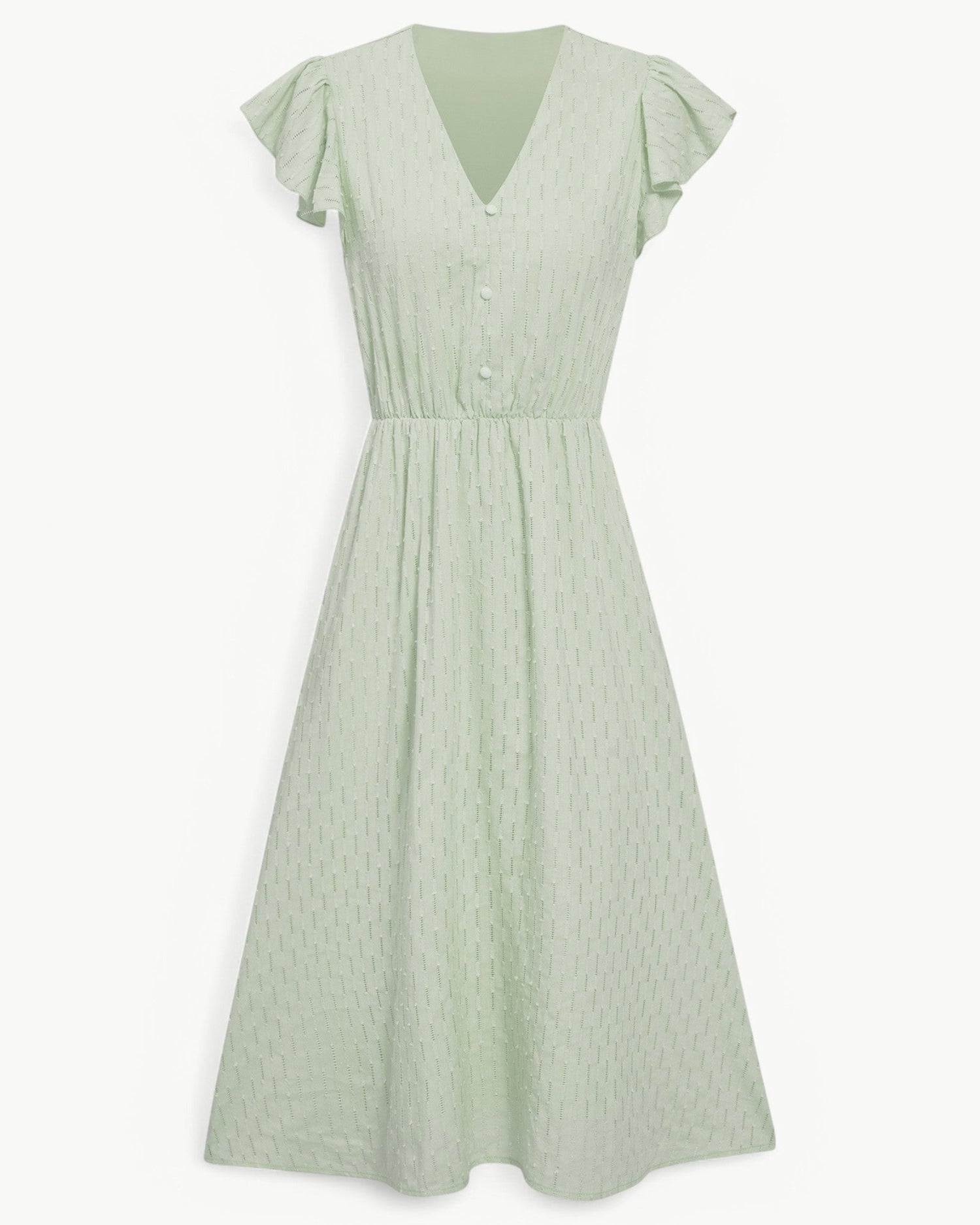 Belicia | Dress with V-neck and ruffled sleeves