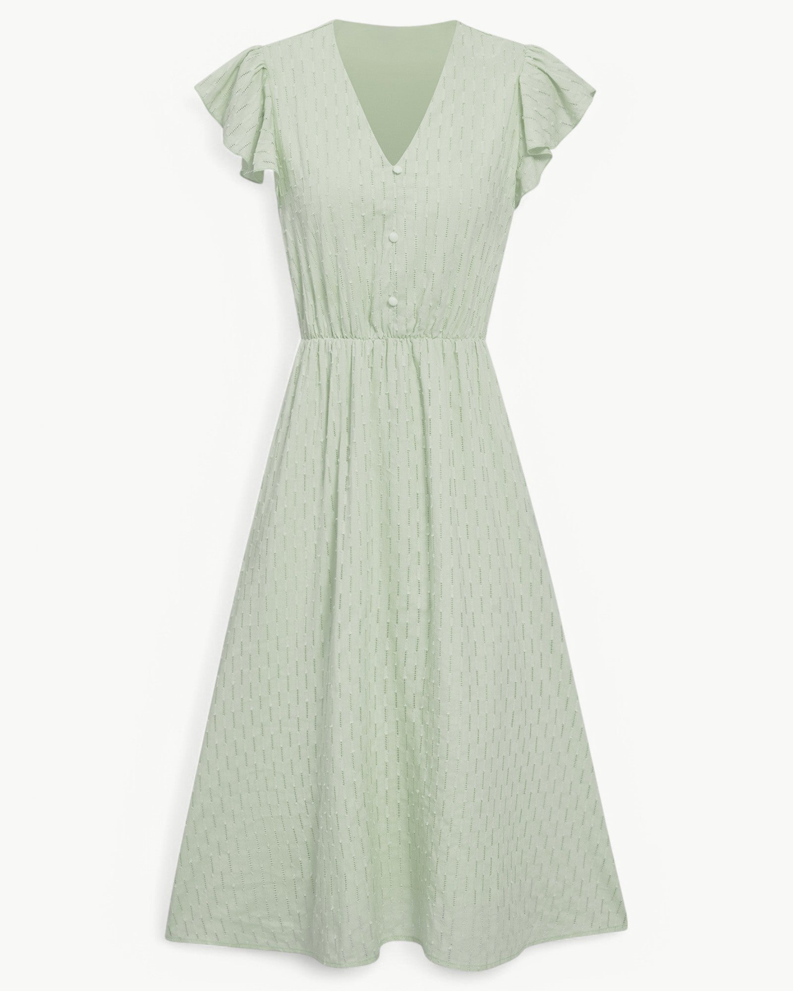 Belicia | Dress with V-neck and ruffled sleeves