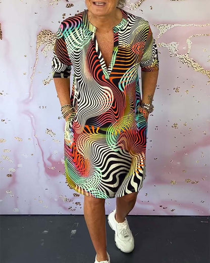 Deyanira | Colorful dress with V-neck
