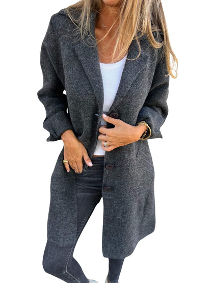 Magdalena | Casual long coat with lapels