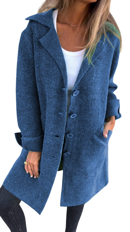 Magdalena | Casual long coat with lapels