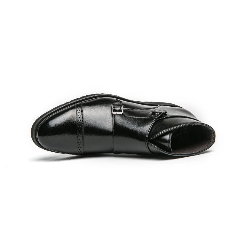 José | Double monk leather ankle boot with buckles