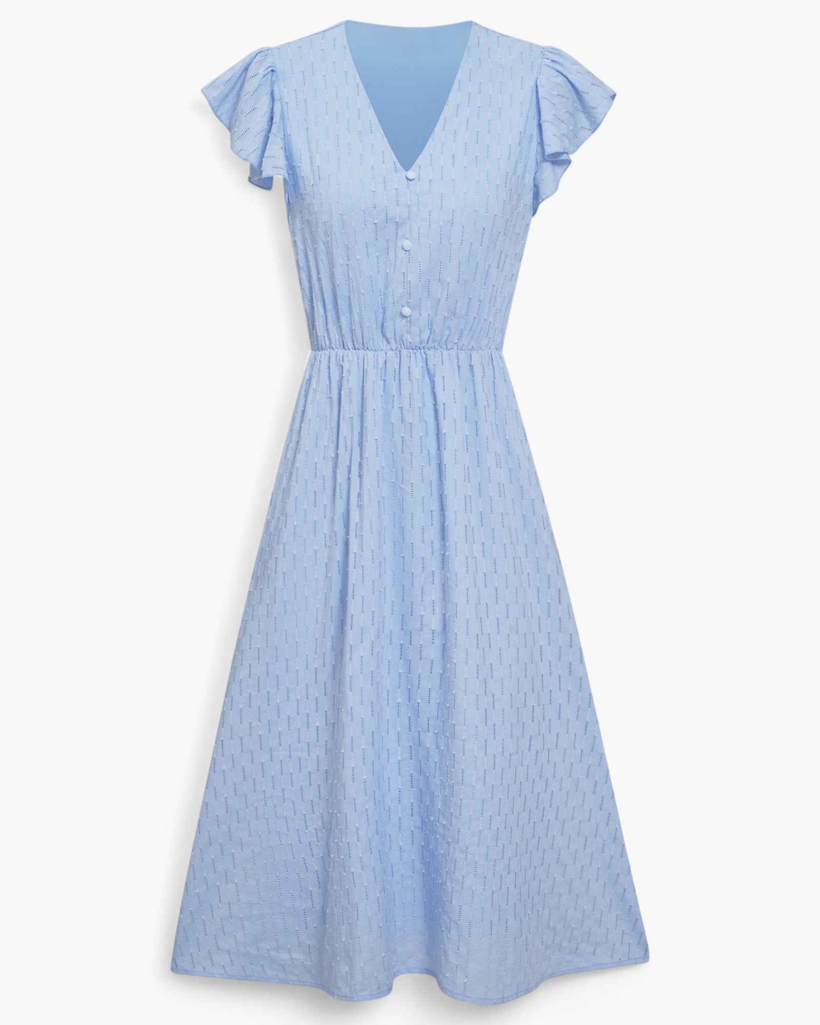 Belicia | Dress with V-neck and ruffled sleeves
